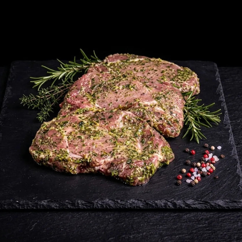 Chefsteaks Café de Paris vom Duroc Strohschwein
