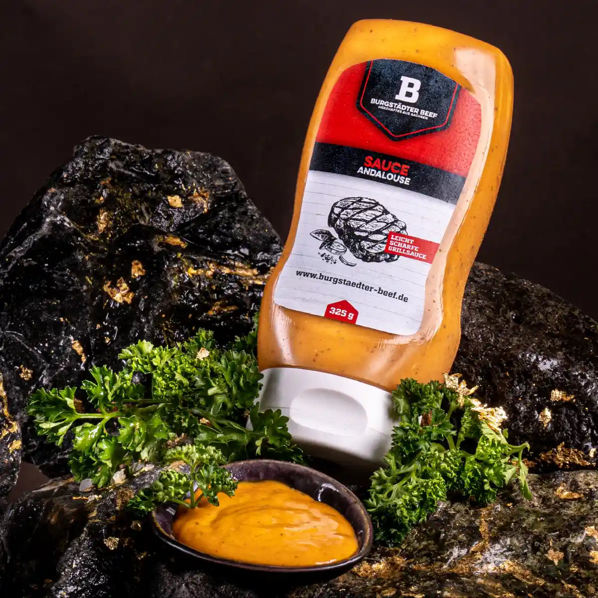 Sauce Andalouse - Leicht scharfe Grillsauce in oranger Flasche