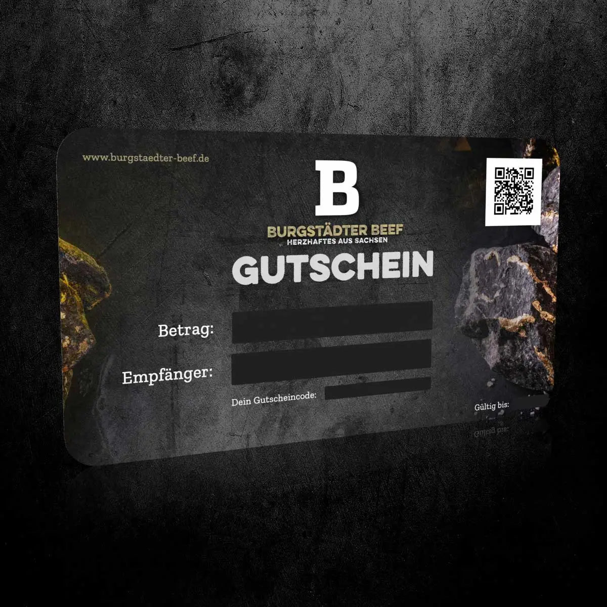 Gutschein auf dunklem Untergrund