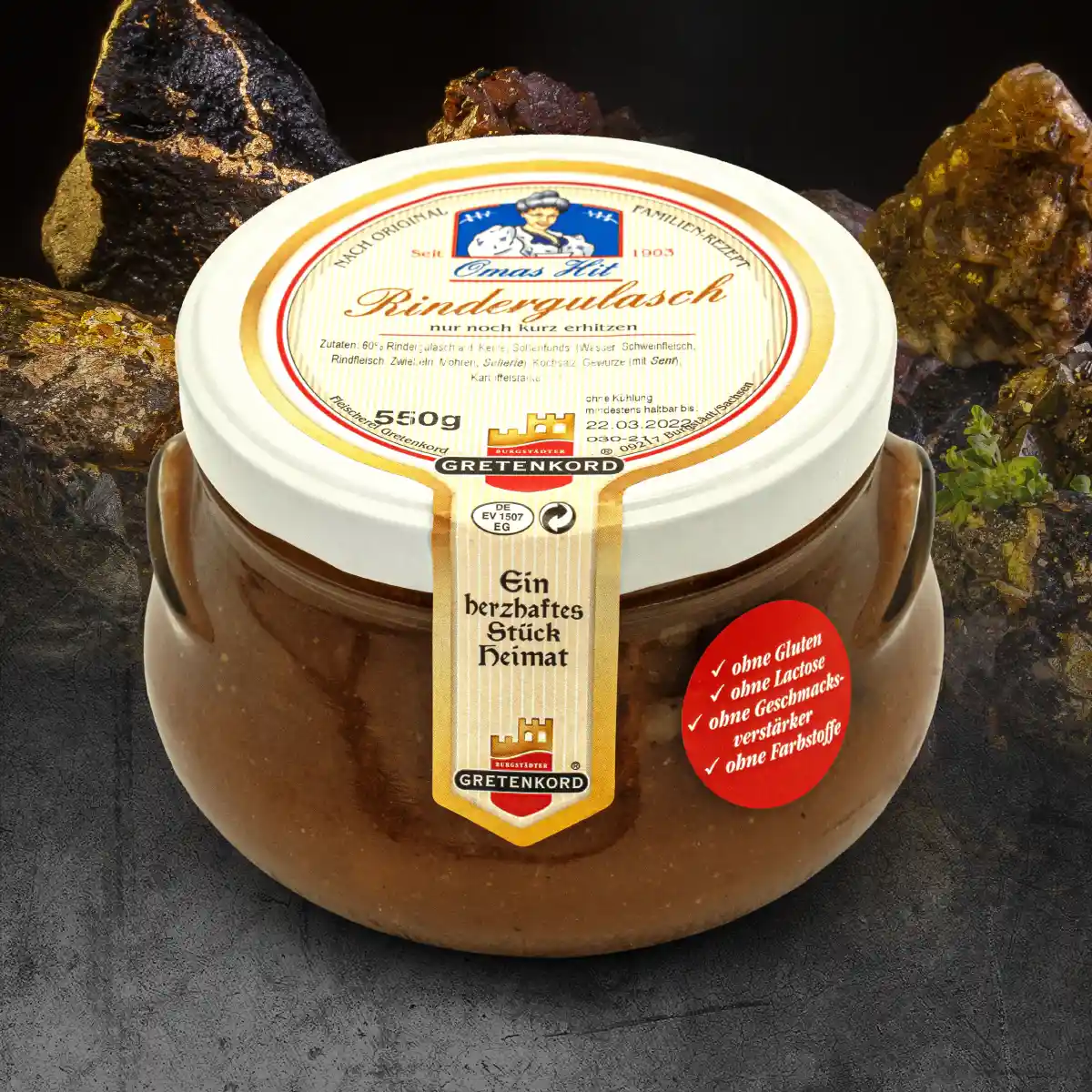 Rindergulasch im Glas