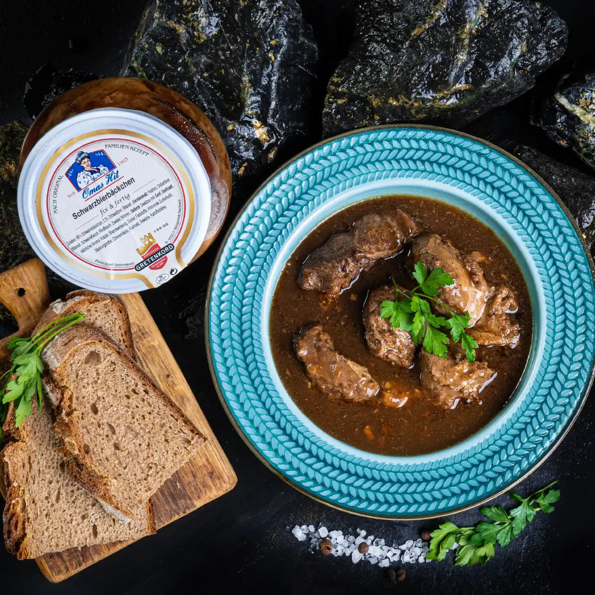 Schwarzbierbäckchen im Glas