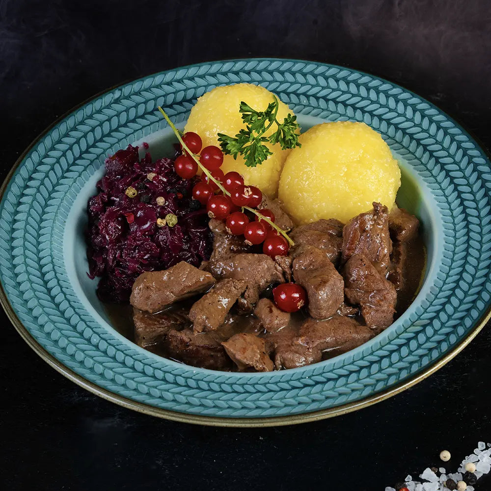 Rehgulasch mit Pfifferlingen im Glas