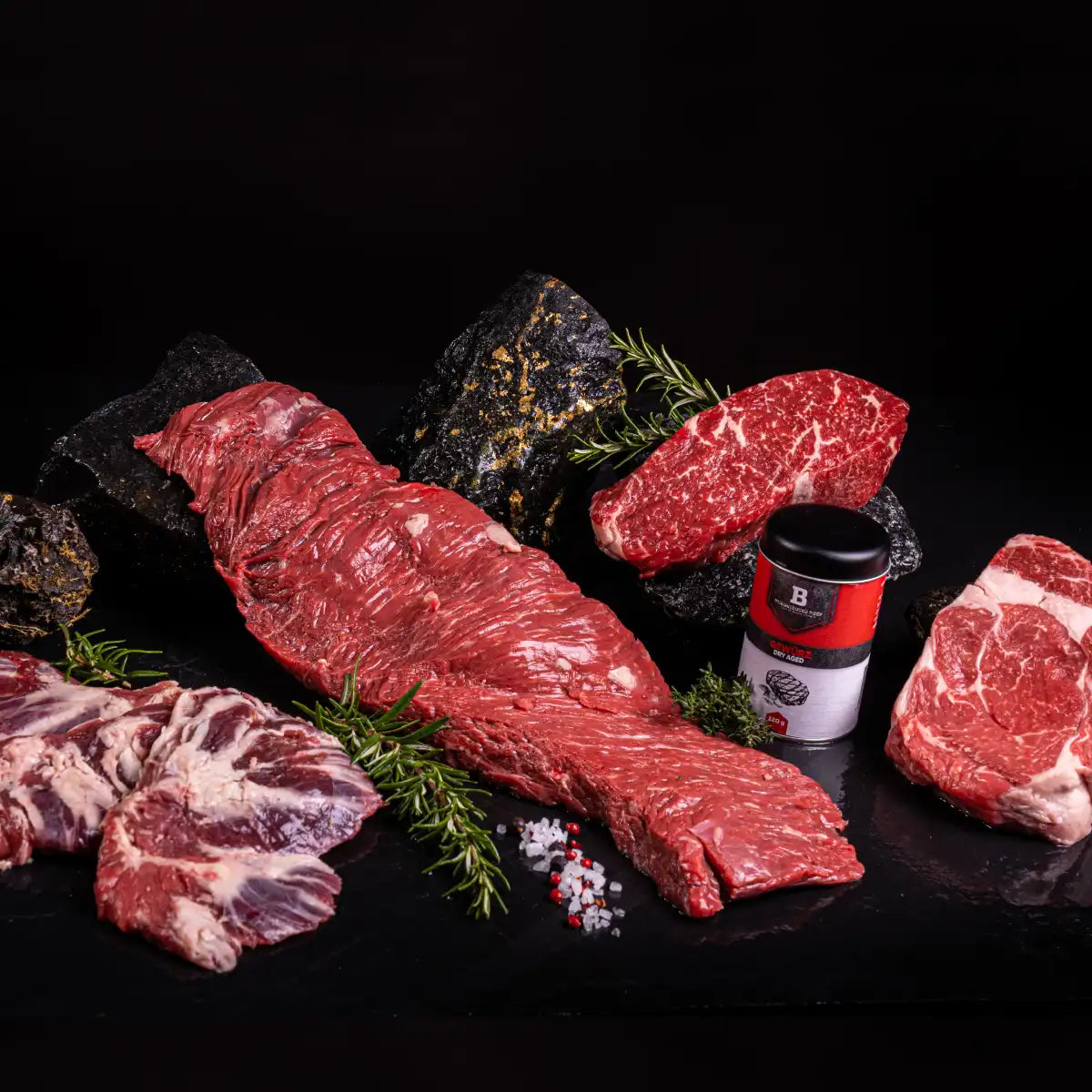 Grillpaket für 6 Personen vom Burgstädter Angus mit Gewürz