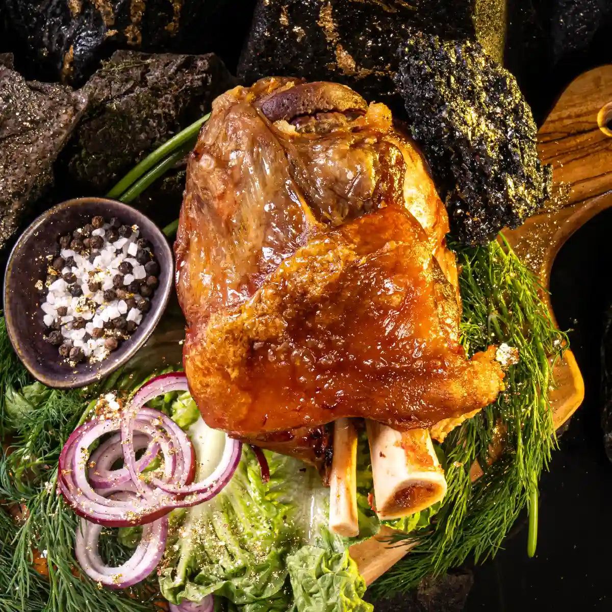 Grillhaxe vom Duroc Strohschwein